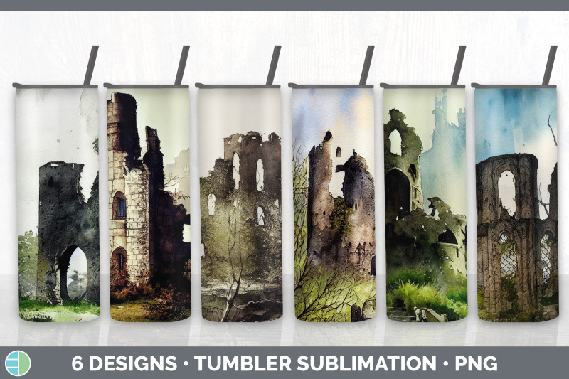 castle-ruins-tumbler-sublimation-bundle