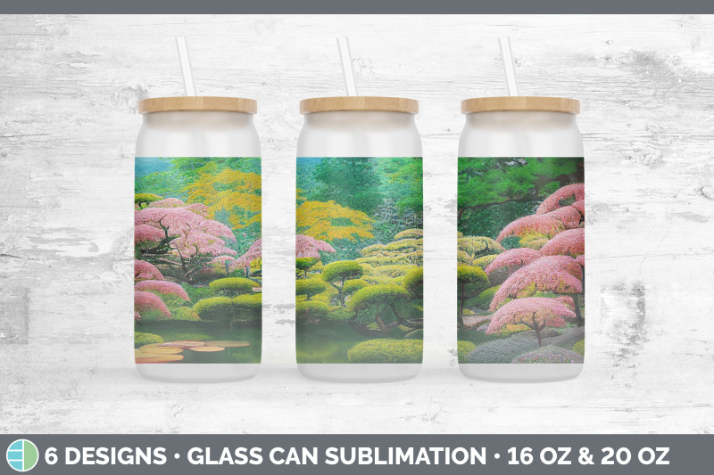 japanese-garden-glass-can-sublimation-beer-mason-jar