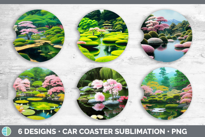 japanese-garden-car-coaster-sublimation-designs-bundle