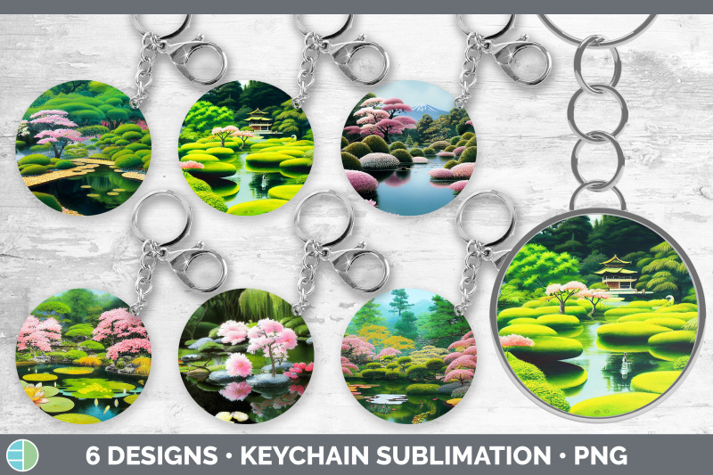 japanese-garden-keychain-bundle-keyring-sublimation-designs