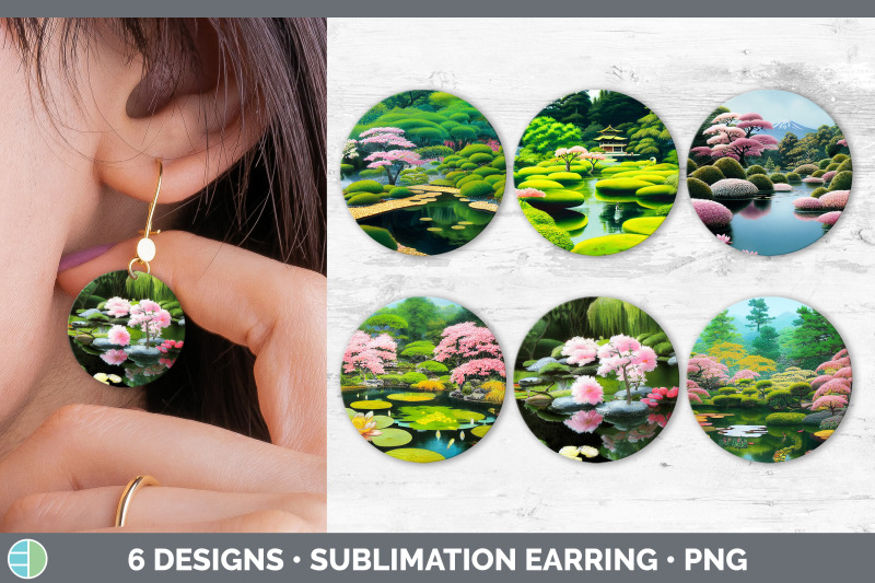 japanese-garden-round-earring-sublimation-designs-bundle