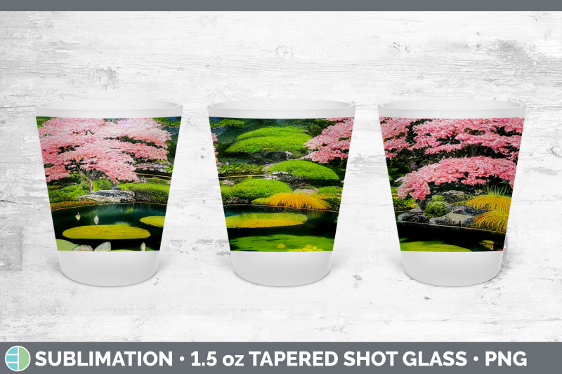 japanese-garden-shot-glass-sublimation-shot-glass-1-5oz-tapered