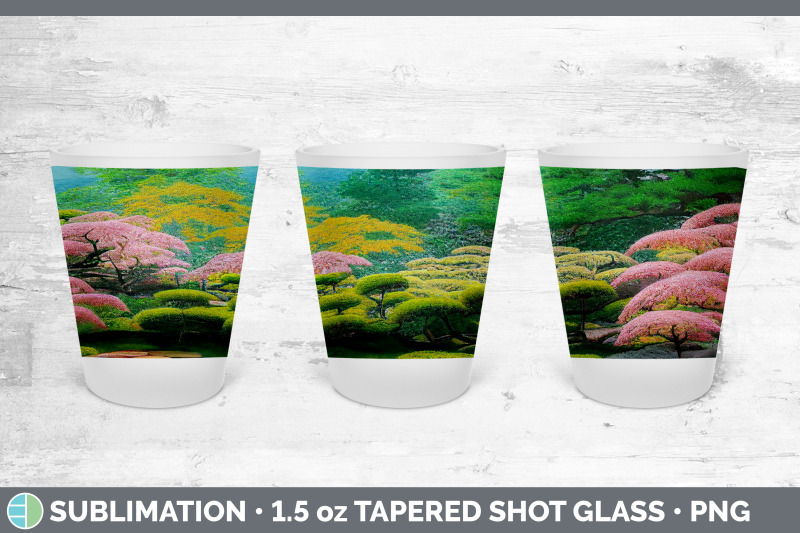 japanese-garden-shot-glass-sublimation-shot-glass-1-5oz-tapered