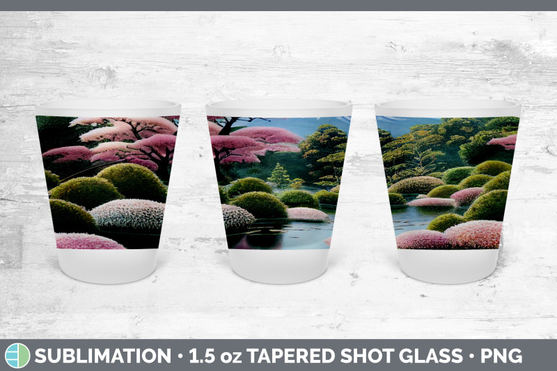 japanese-garden-shot-glass-sublimation-shot-glass-1-5oz-tapered