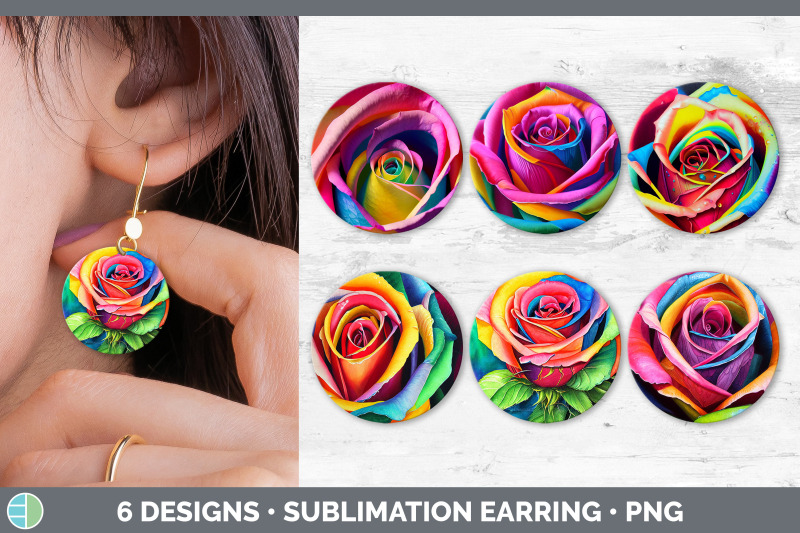 rainbow-roses-round-earring-sublimation-designs-bundle