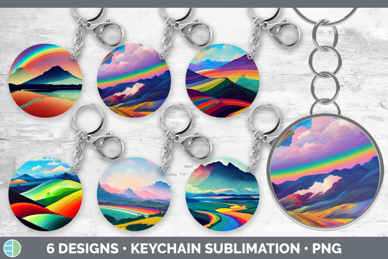 rainbow-mountains-keychain-bundle-keyring-sublimation-designs