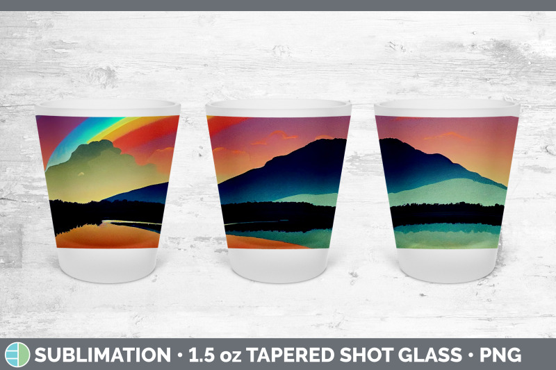 rainbow-mountains-shot-glass-sublimation-shot-glass-1-5oz-tapered