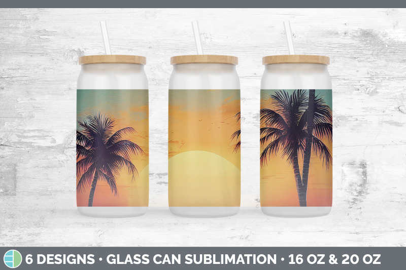 beach-sunset-glass-can-sublimation-beer-mason-jar