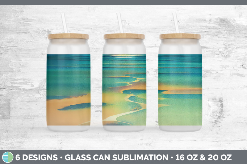 beach-sunset-glass-can-sublimation-beer-mason-jar