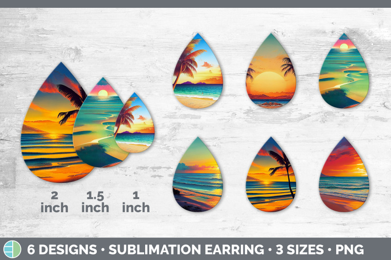 beach-sunset-teardrop-earring-sublimation-designs-bundle