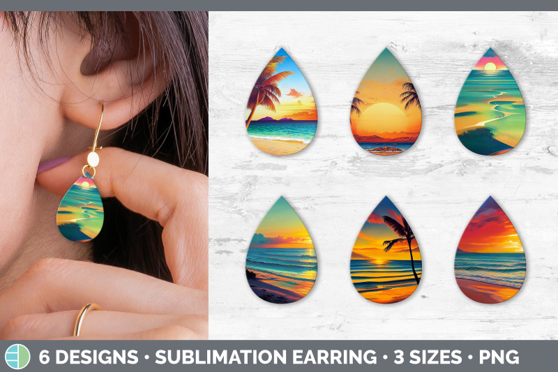 beach-sunset-teardrop-earring-sublimation-designs-bundle