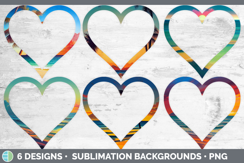 beach-sunset-heart-frame-clipart-sublimation-designs