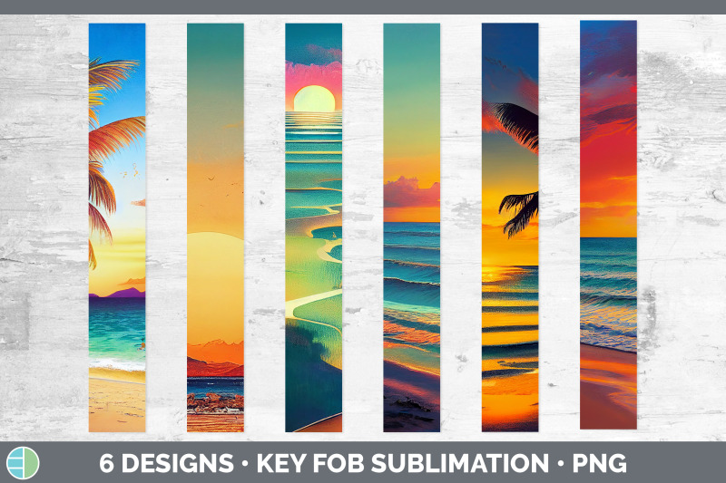 beach-sunset-key-fob-wristlet-sublimation