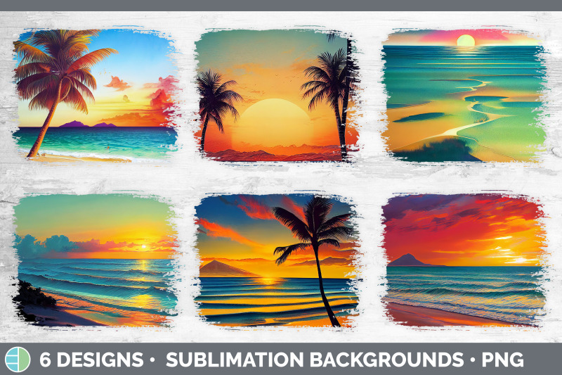 beach-sunset-distressed-sublimation-background-panel