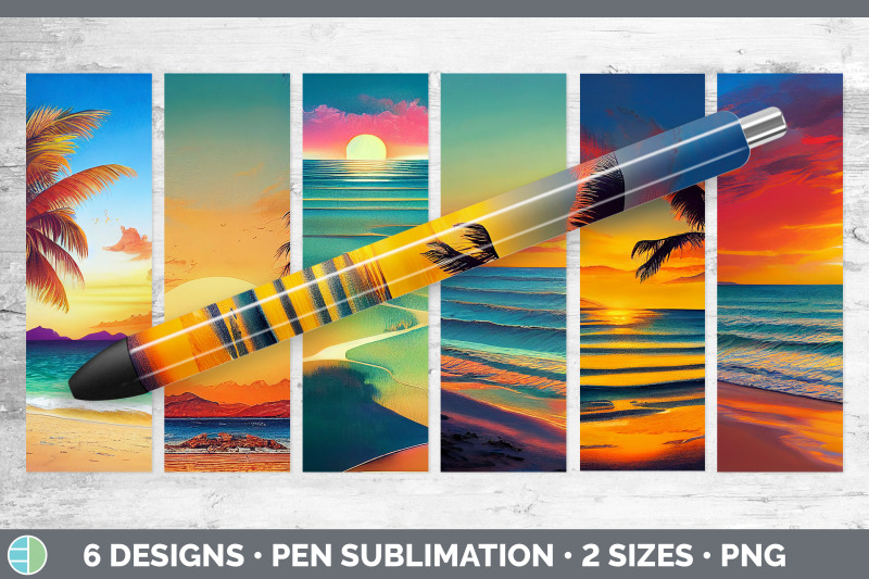 beach-sunset-pen-wraps-epoxy-sublimation-bundle