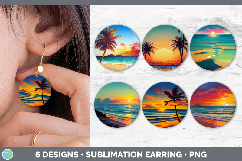 beach-sunset-round-earring-sublimation-designs-bundle