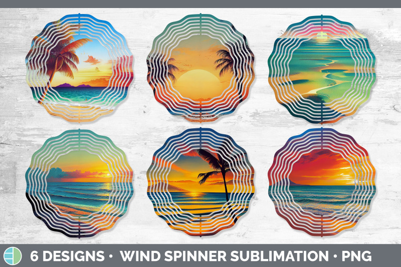 beach-sunset-painted-wind-spinner-sublimation-designs-bundle