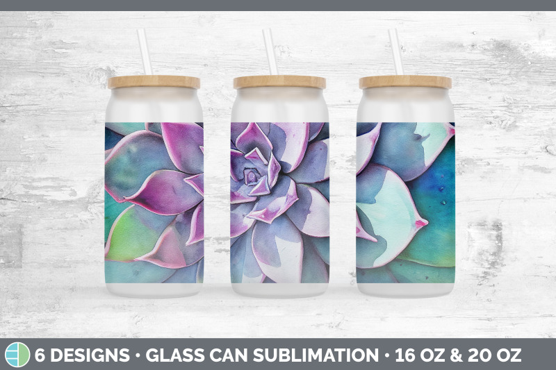 succulents-glass-can-sublimation-beer-mason-jar