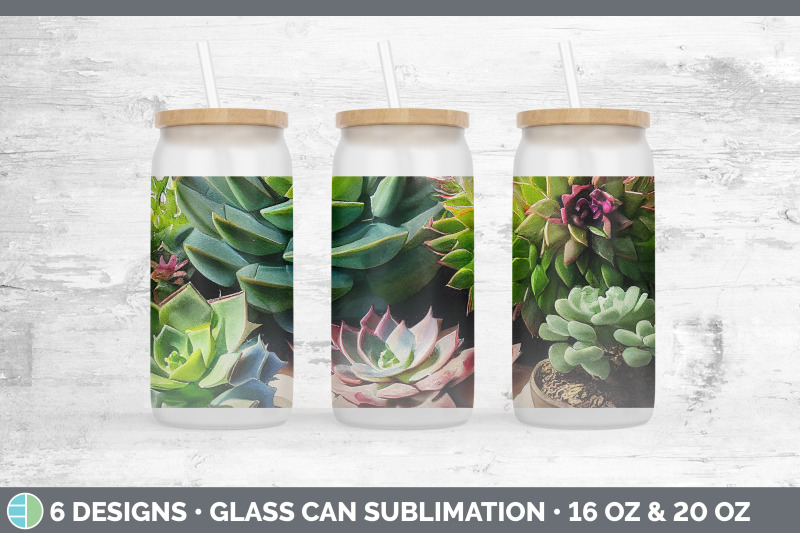 succulents-glass-can-sublimation-beer-mason-jar