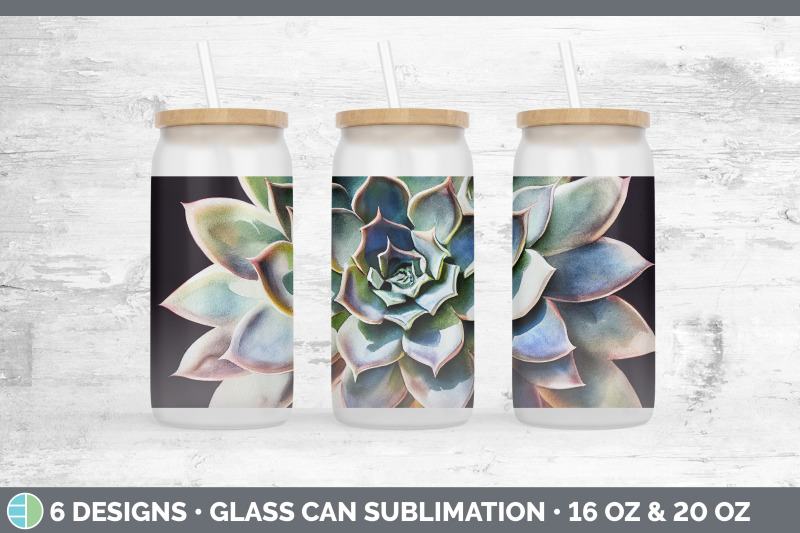 succulents-glass-can-sublimation-beer-mason-jar