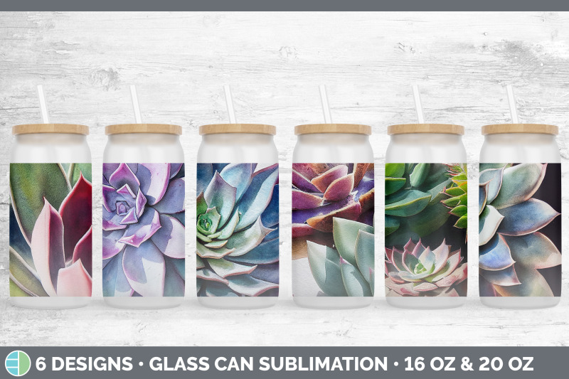 succulents-glass-can-sublimation-beer-mason-jar