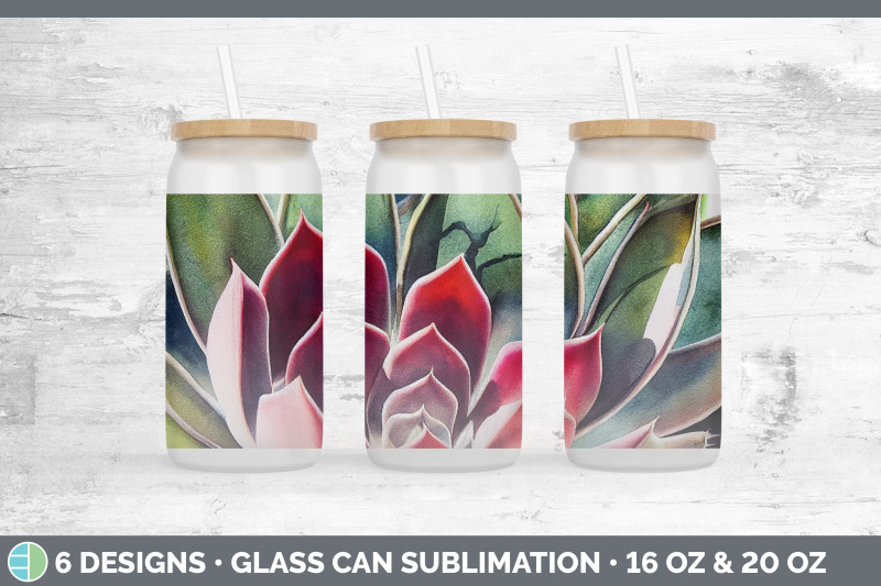 succulents-glass-can-sublimation-beer-mason-jar