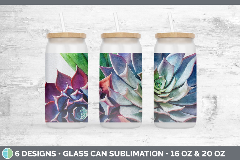 succulents-glass-can-sublimation-beer-mason-jar