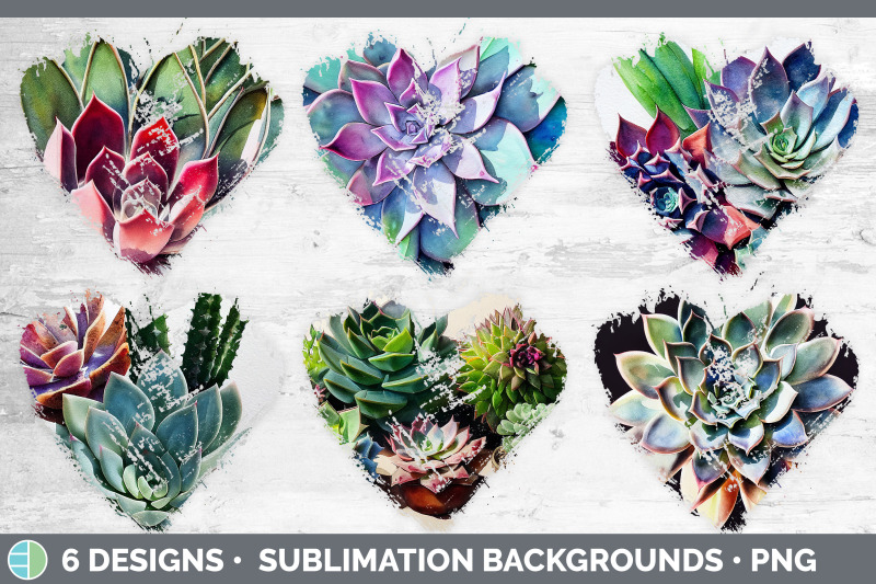 succulents-heart-distressed-clipart-sublimation-designs