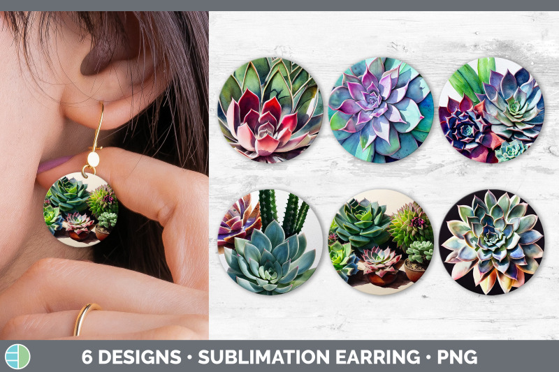 succulents-round-earring-sublimation-designs-bundle