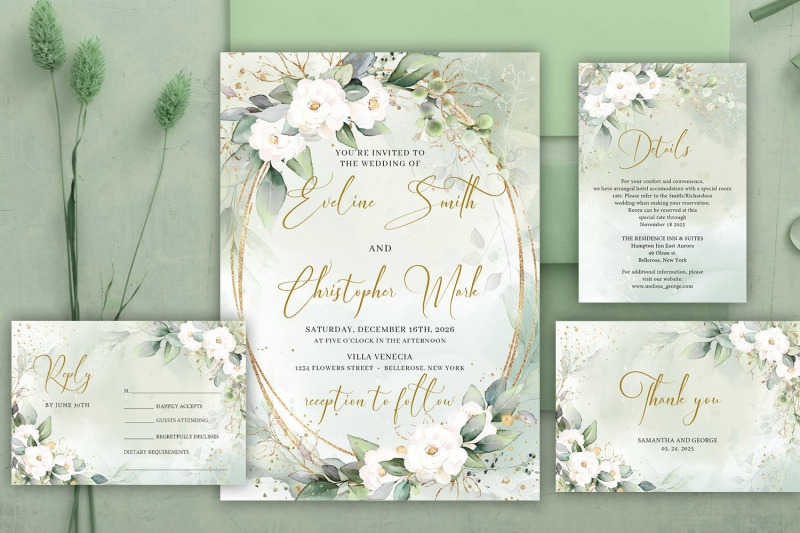 boho-greenery-and-white-flowers-gold-frame-wedding-suite-psd-viona