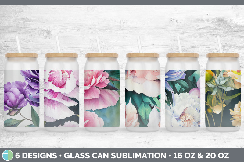 peonies-glass-can-sublimation-beer-mason-jar