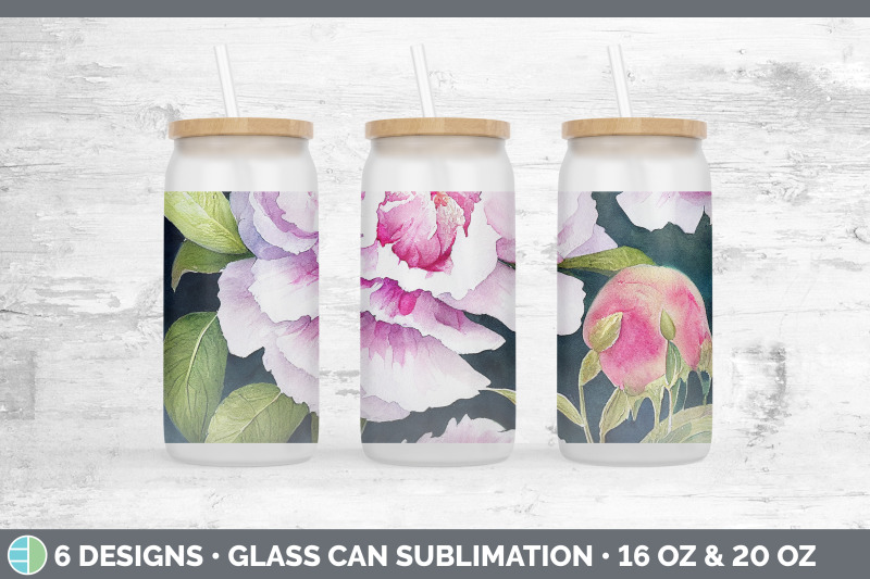 peonies-glass-can-sublimation-beer-mason-jar