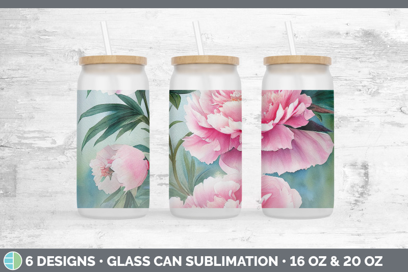 peonies-glass-can-sublimation-beer-mason-jar