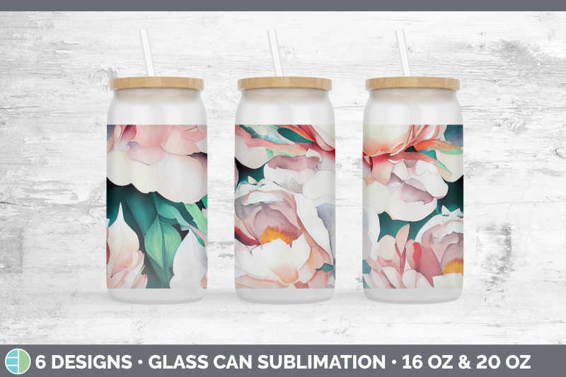 peonies-glass-can-sublimation-beer-mason-jar