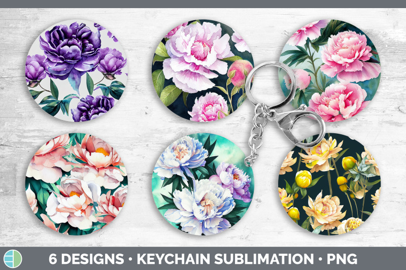 peonies-keychain-bundle-keyring-sublimation-designs