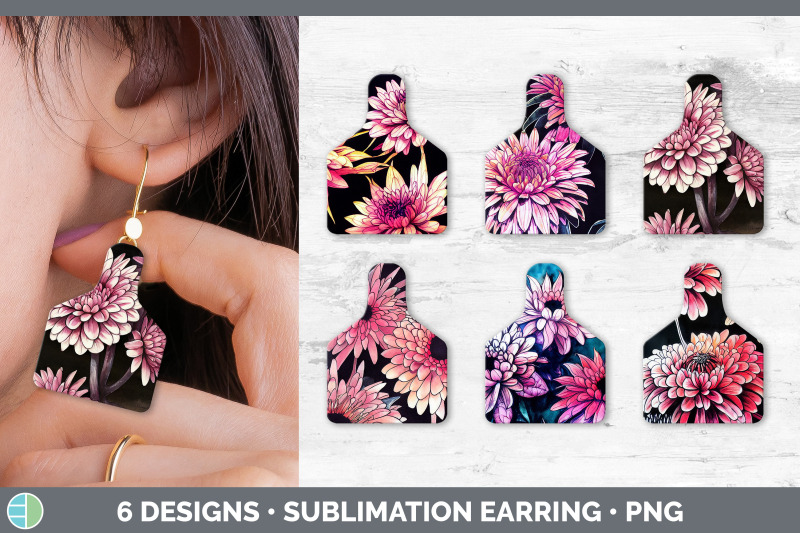 chrysanthemums-cow-tag-earring-sublimation-cattle-ear-tag