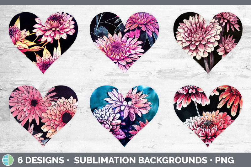 chrysanthemums-hearts-clipart