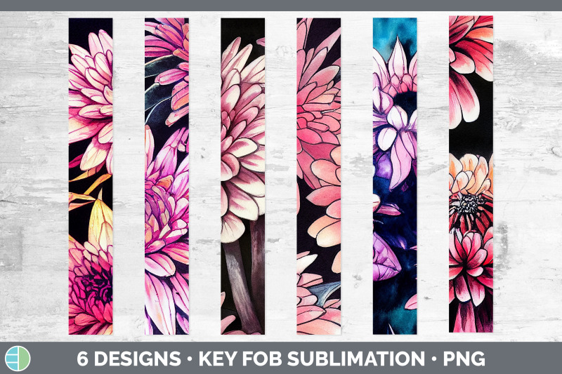 chrysanthemums-key-fob-wristlet-sublimation