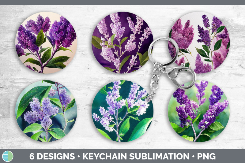 lilacs-keychain-bundle-keyring-sublimation-designs