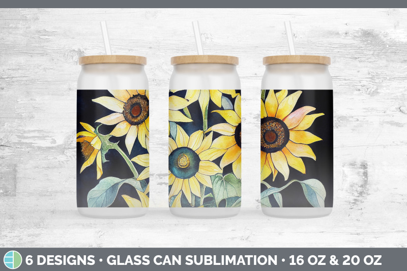 sunflowers-glass-can-sublimation-beer-mason-jar