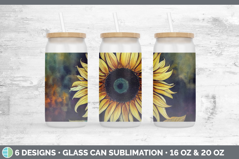 sunflowers-glass-can-sublimation-beer-mason-jar