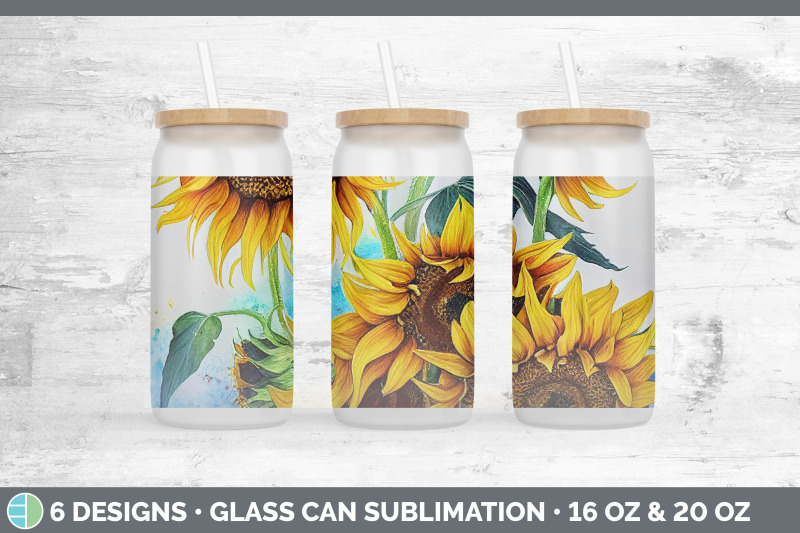 sunflowers-glass-can-sublimation-beer-mason-jar