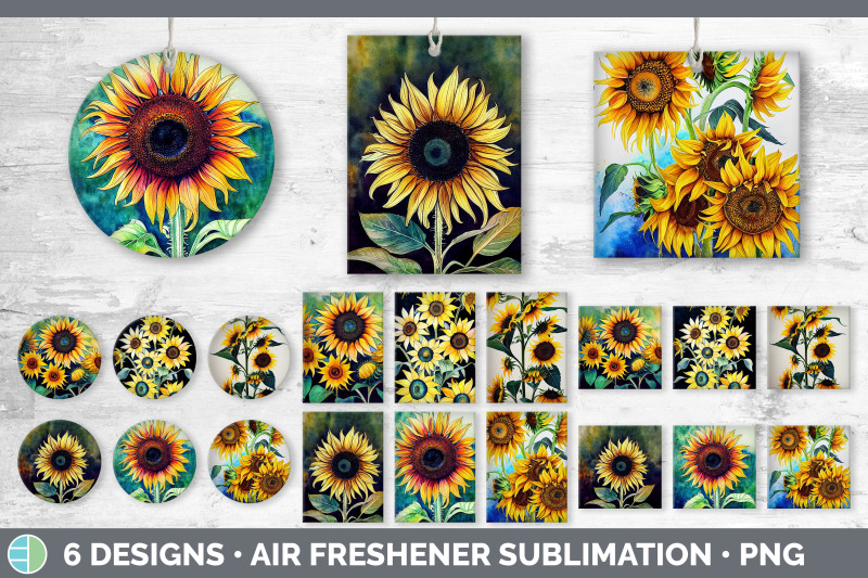 sunflowers-air-freshener-sublimation-designs-bundle