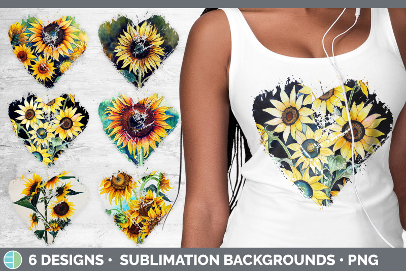 sunflowers-heart-distressed-clipart