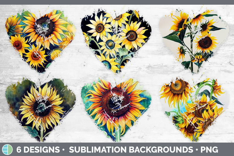 sunflowers-heart-distressed-clipart