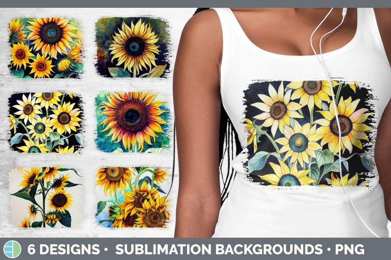 sunflowers-distressed-sublimation-background-panel