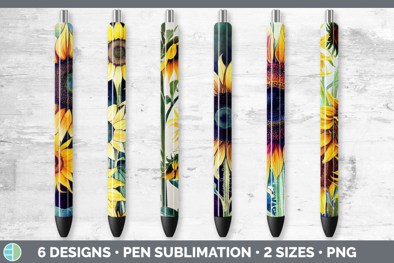 sunflowers-pen-wraps-epoxy-sublimation-bundle