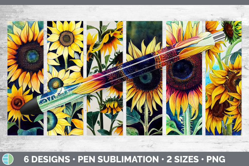 sunflowers-pen-wraps-epoxy-sublimation-bundle