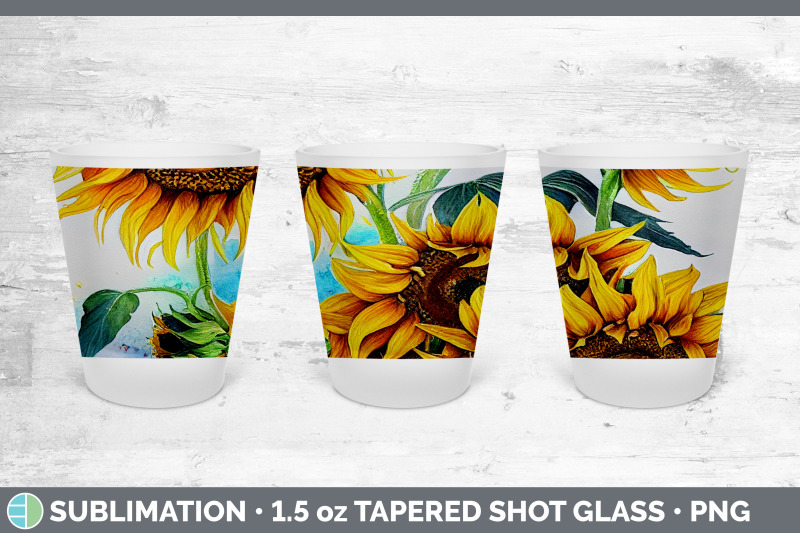 sunflowers-shot-glass-sublimation-shot-glass-1-5oz-tapered