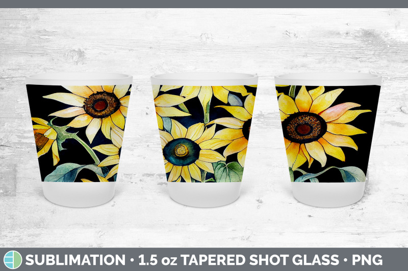 sunflowers-shot-glass-sublimation-shot-glass-1-5oz-tapered